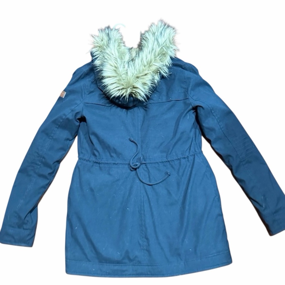 Hollister Heritage Sherpa Lined Parka Coat blue size XS - Picture 2 of 15